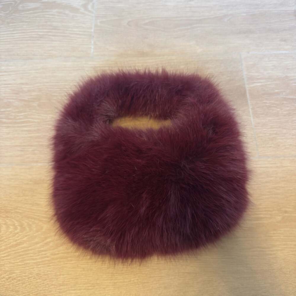SHEIN Burgundy Faux Fur Mini Handbag